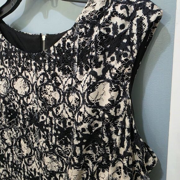 Roz & Ali Black Multi Lace Overlay Dress Size 16 Sleeveless Party Cocktail - Picture 3 of 8